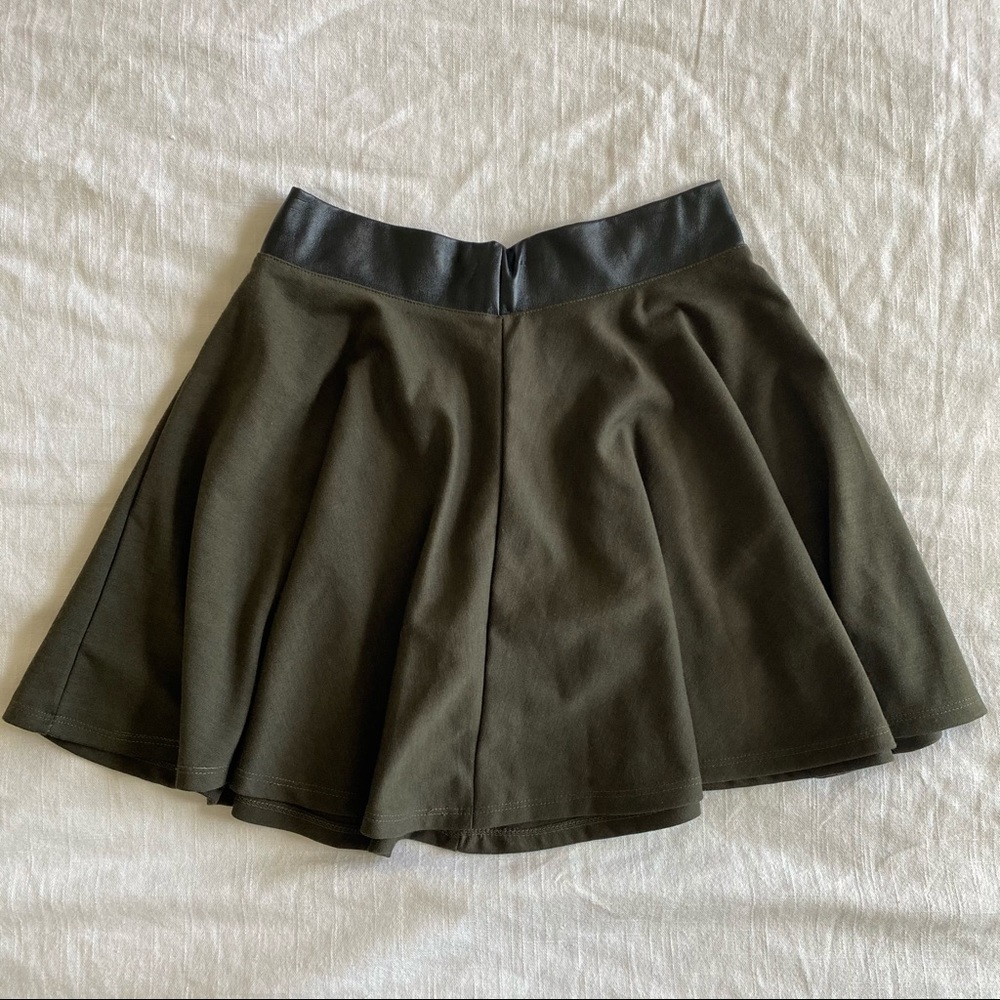 Olive Flair Mini Skirt